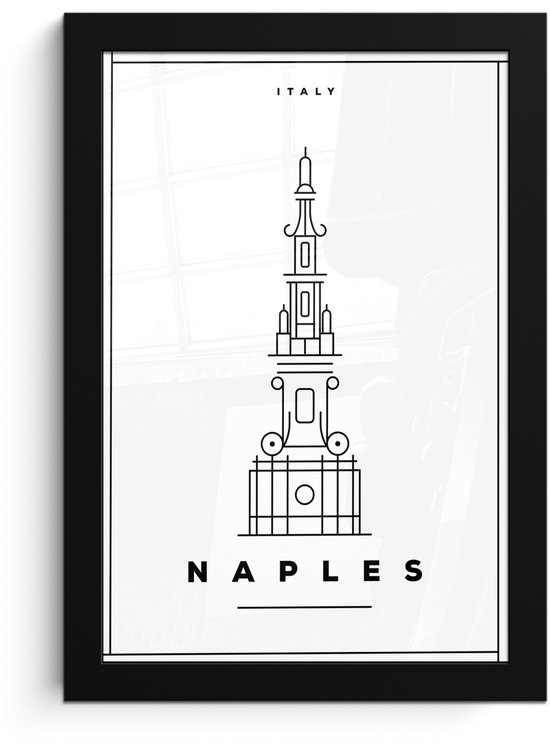 Illustration minimaliste de la métropole Naples 20x30 cm - petite