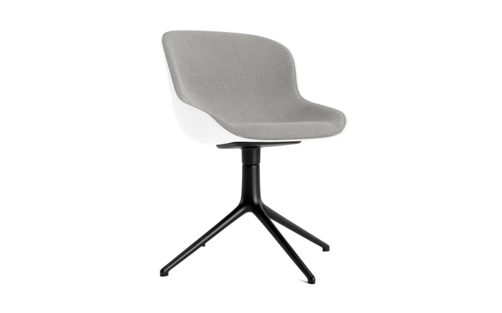 Hyg Drehstuhl 4B gepolstert Schwartz Alu Weiss/Remix