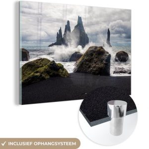 MuchoWow® Peinture sur verre – Rocher de basalte dans la mer près de l’Islande – 180×120 cm – Peintures sur verre acrylique – Photo sur Glas MuchoWow® Peinture sur verre – Rocher de basalte dans la mer près de l’Islande – 180×120 cm – Peintures sur verre acrylique – Photo sur Glas
