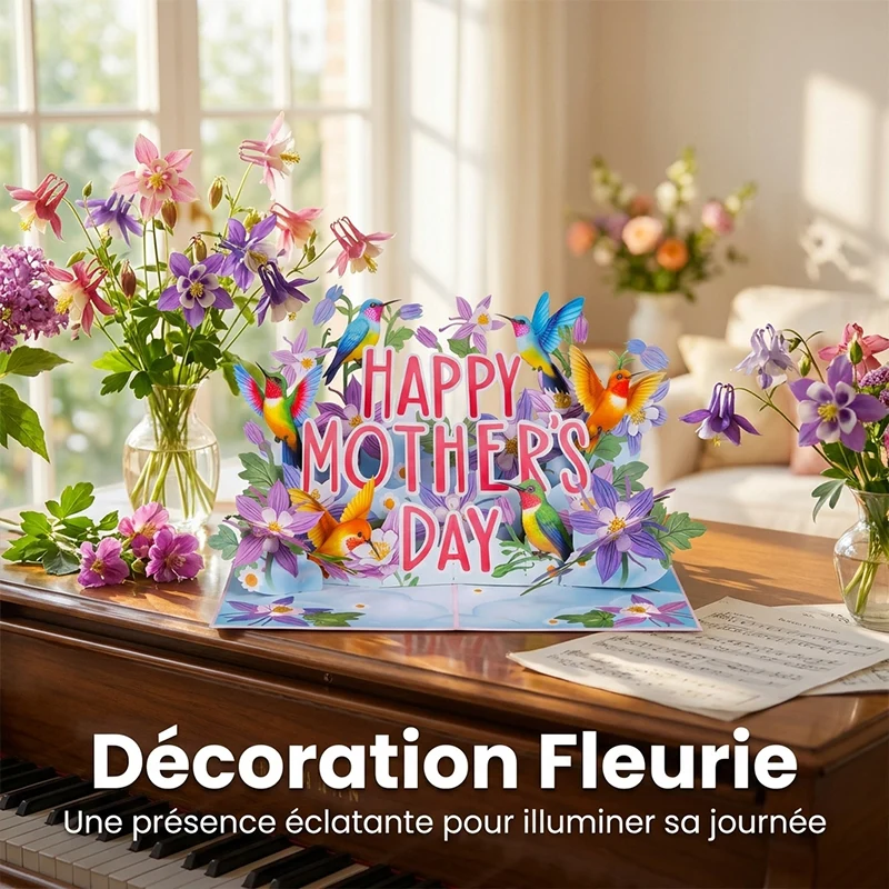 Carte pop-up 3D papillons pour la fête des mères – Image 2
