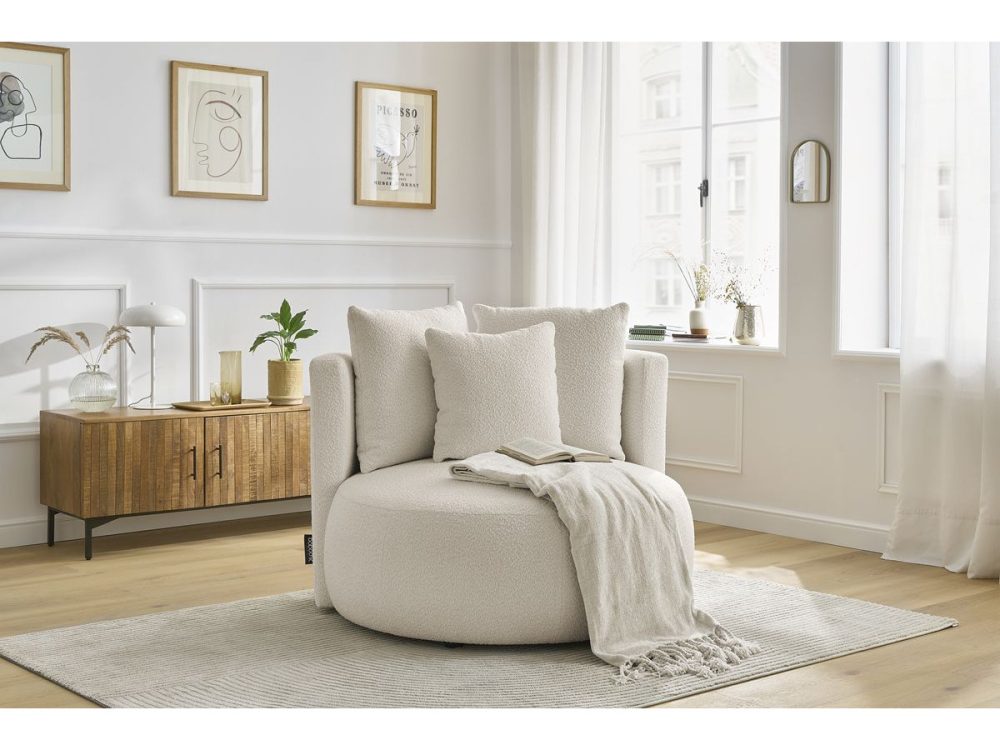 Fauteuil CESAR tissu bouclette – Image 2