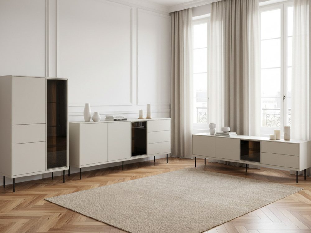 Ensemble ESPERA avec buffet 194 cm + meuble TV 194 cm + meuble vitrine avec LEDS – Image 2