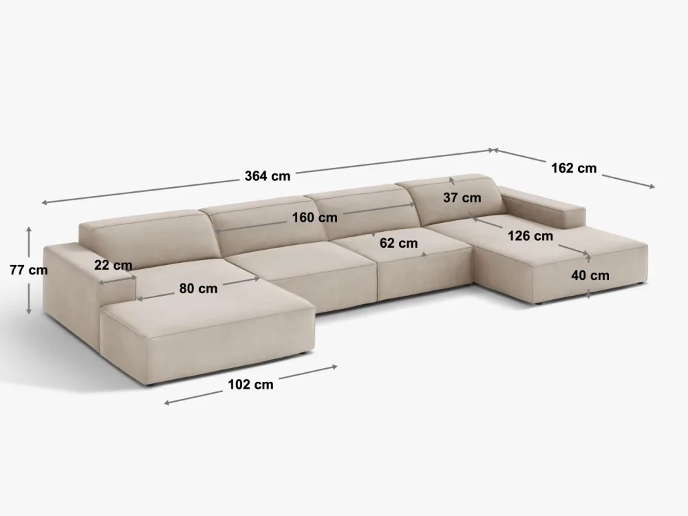 6-Sitzer Modular Panoramic Sofa Jodie – Image 3