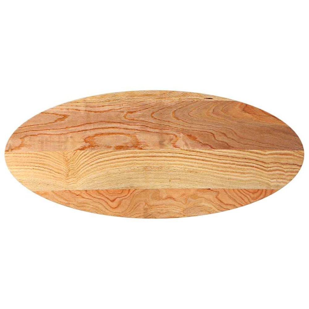 Table Top Light Brown 140x60x4 cm Solid Wood Oak Oval – Image 2