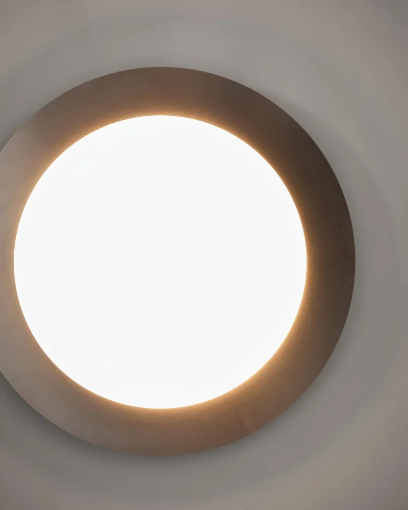 Deckenleuchte Novae aus hellgrauem gebürstetem Metall und mattiertem Glas, Ø 40 cm – Image 3