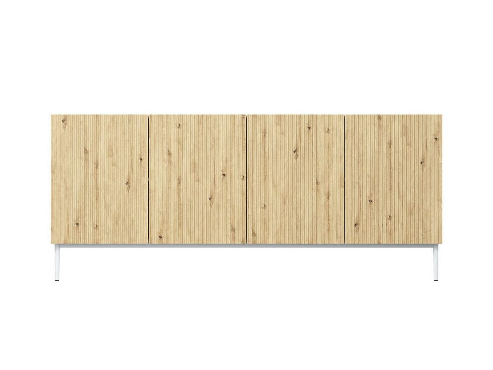 Buffet 4 portes 200 cm KASHA Pieds blanc – Image 3