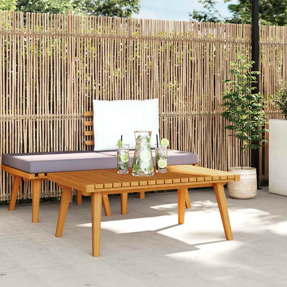 Garden Coffee Table | Golden brown | Solid acacia wood | 90x55x35 cm – Image 3