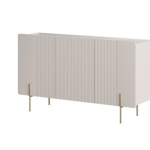 Buffet 3 portes 150 cm MATHILDE plateau effet marbre et pieds or Buffet 3 portes 150 cm MATHILDE plateau effet marbre et pieds or