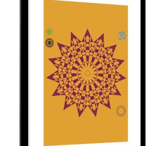 Illustration d’un mandala violet sur fond jaune 80×120 cm Illustration d’un mandala violet sur fond jaune 80×120 cm