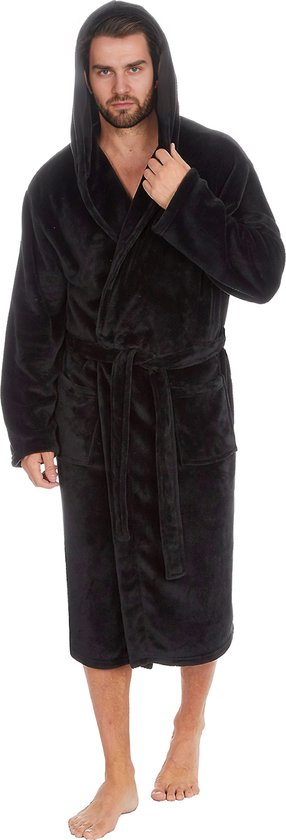HGMD Badjas à Capuche – Zwart – XL/ XXL – Mixte – Badjas Femme – Badjas Homme – Passe en Machine à Laver HGMD Badjas à Capuche – Zwart – XL/ XXL – Mixte – Badjas Femme – Badjas Homme – Passe en Machine à Laver