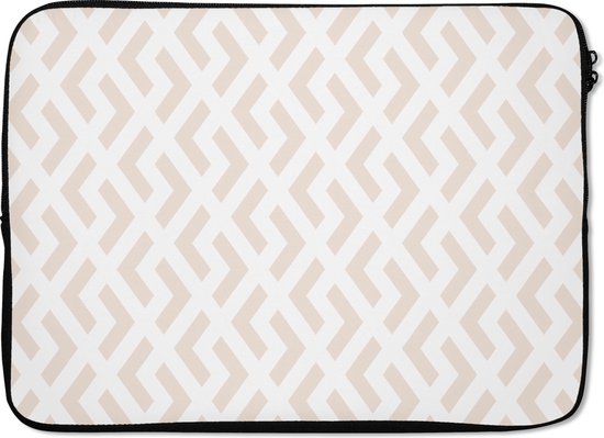 Housse pour ordinateur portable - Housse pour ordinateur portable - Motifs - Ligne - Design - Beige - Ordinateur portable - 13 pouces - Housse pour ordinateur portable