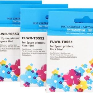 FLWR – Cartouche d’encre / Epson T0556 / 4-pack Noir et couleur FLWR – Cartouche d’encre / Epson T0556 / 4-pack Noir et couleur