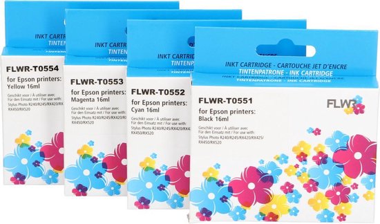 FLWR - Cartouche d'encre / Epson T0556 / 4-pack Noir et couleur