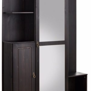 Finca|Armoire compacte avec miroir en pin havane Finca|Armoire compacte avec miroir en pin havane