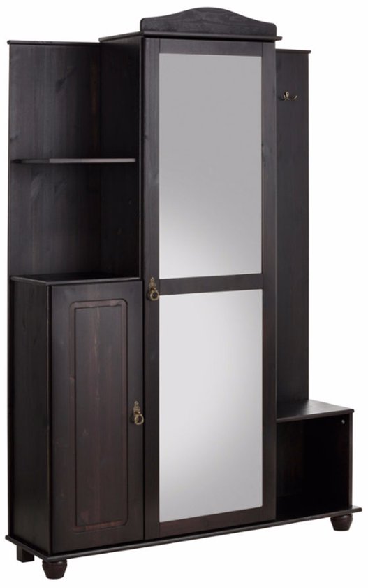 Finca|Armoire compacte avec miroir en pin havane