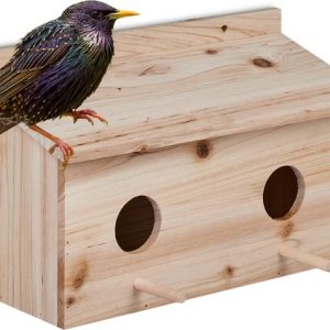 Nichoir pour étourneaux grand bois de pin 2 ouvertures d’entrée 5 cm avec perchoirs – nichoir pour milieu naturel arboré Nichoir pour étourneaux grand bois de pin 2 ouvertures d’entrée 5 cm avec perchoirs – nichoir pour milieu naturel arboré
