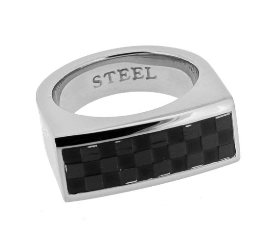 Orphelia RSG-033/54 - Anneau Noir IP - Acier inoxydable - 0,9 cm - Taille 17,25 mm (54)