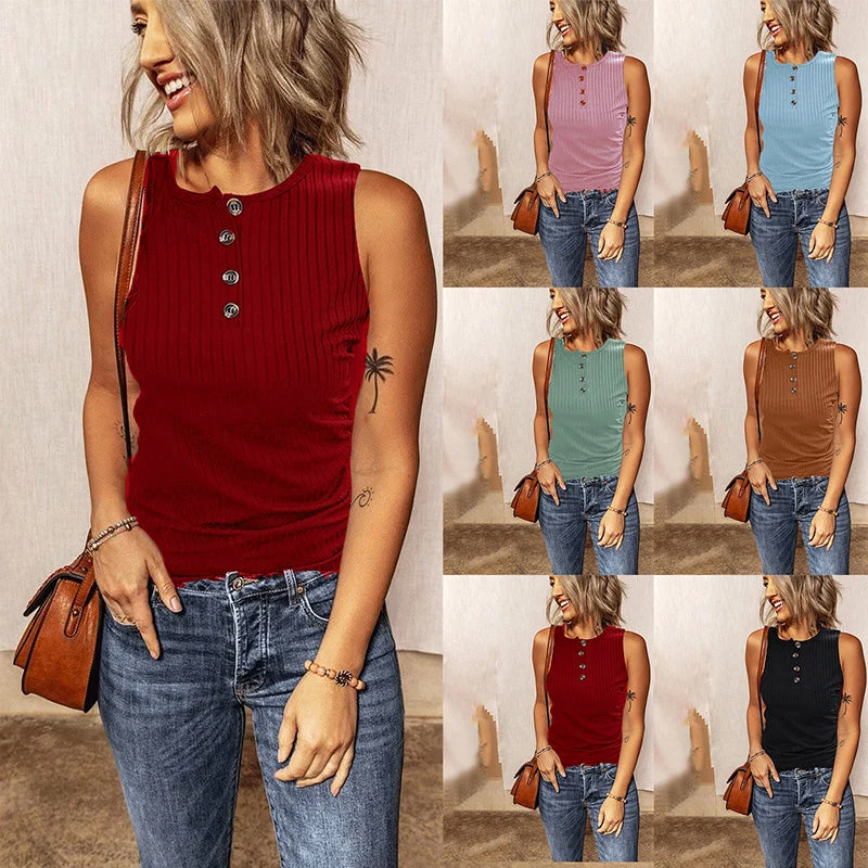 Débardeur slim à col rond pour femme – Image 2