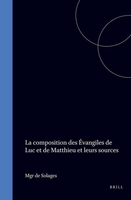 ISBN La composition des Évangiles de Luc et de Matthieu et leurs sources, Couverture rigide