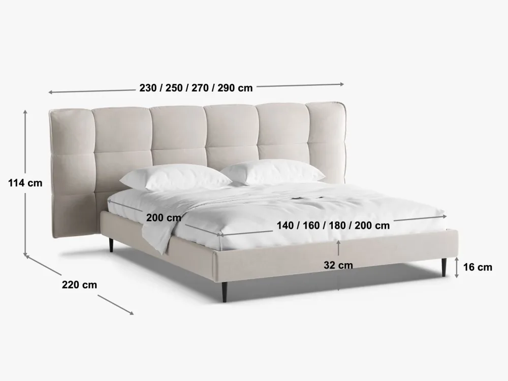Eric Bett mit Füssen, Stauraum und Kopfteil 140cm – Image 3