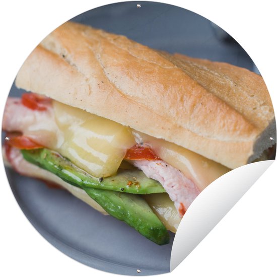 Garden Circle Sandwich au fromage grillé richement garni pour le déjeuner – 150×150 cm – Affiche de jardin ronde – À l’extérieur. Garden Circle Sandwich au fromage grillé richement garni pour le déjeuner – 150×150 cm – Affiche de jardin ronde – À l’extérieur.
