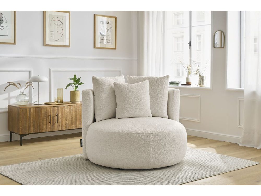 Fauteuil CESAR tissu bouclette – Image 3