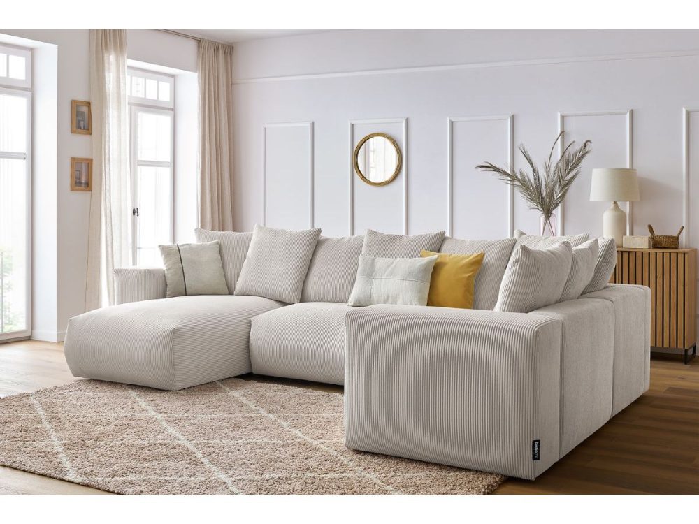 Canape panoramique fixe modulable VOLTAIRE 1 meridienne, 1 chauffeuse 2 place, 1 angle, 1 chauffeuse 1 place – Image 2