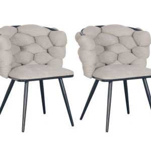 Lot de 2 chaises CHLOE Tissu texture Lot de 2 chaises CHLOE Tissu texture