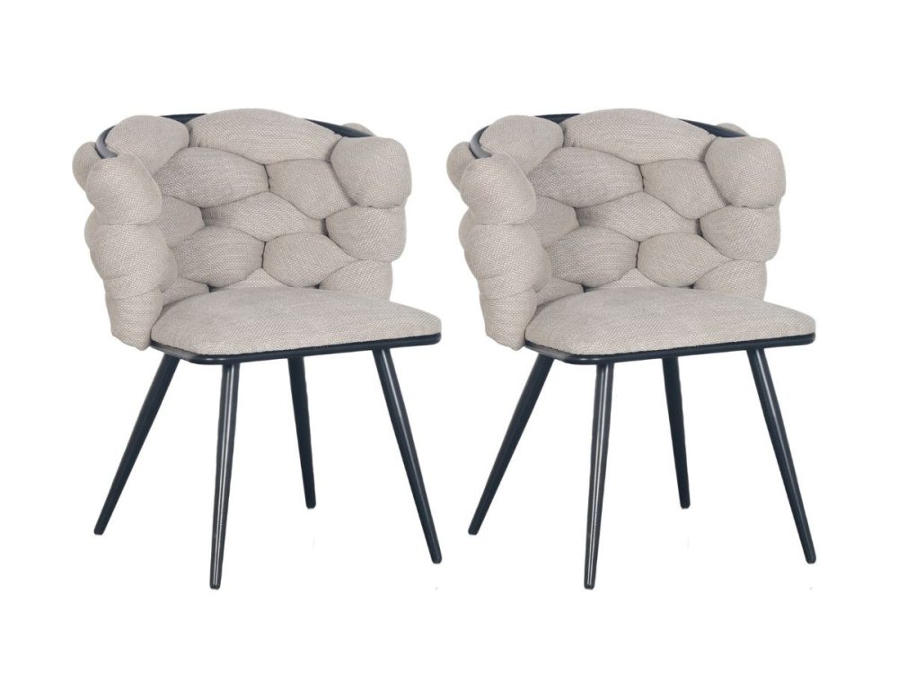 Lot de 2 chaises CHLOE Tissu texture
