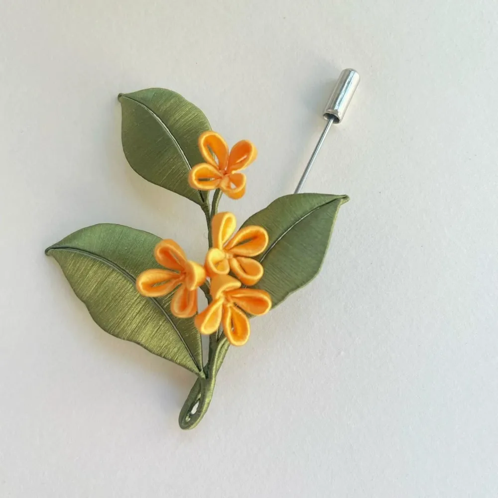 Laurel Handmade Brooch - Silk Brooch(Chanhua) – Image 3