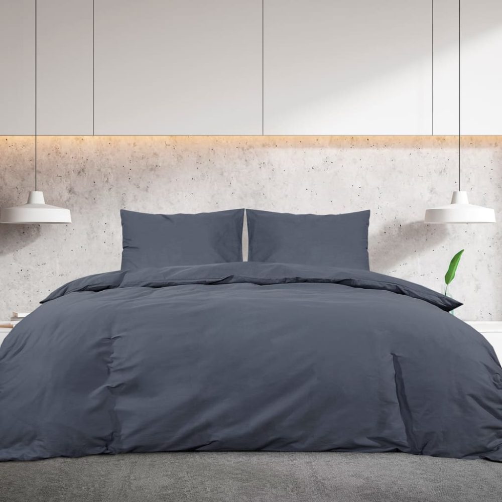 Duvet Cover Set Anthracite 140x200 cm Light-weight Microfiber – Image 3