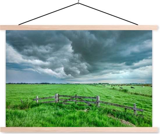 Nuages de pluie sur un paysage hollandais affiche textielposter lattes vierges 60x40 cm - Tirage photo sur plaque scolaire (décoration murale salon / chambre)