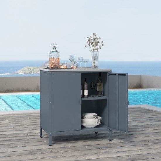 Meuble d’extérieur Bolognano 92x80x50 cm gris foncé mat casa.pro Meuble d’extérieur Bolognano 92x80x50 cm gris foncé mat casa.pro
