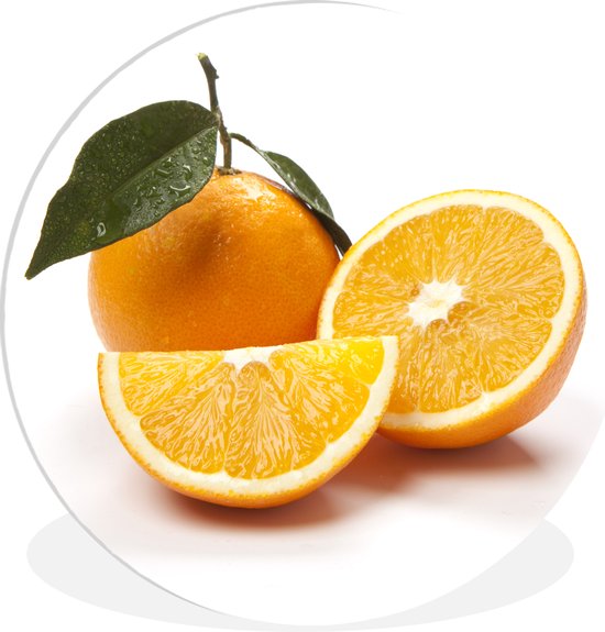 Oranges exposées sous une lumière vive Assiette en plastique cercle mural ⌀ 120 cm - impression photo sur cercle mural / cercle vivant (décoration murale) XXL / Groot format!