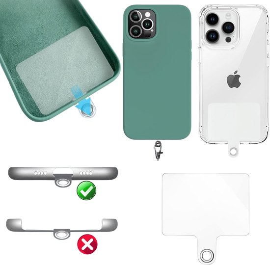 Pack Coque et tour de cou pour iphone 16 plus - Protection TPU Souple Transparent Cordon Tour de cou pour téléphone portable universel réglable Cordon Noir Lanière transparente Phonillico®