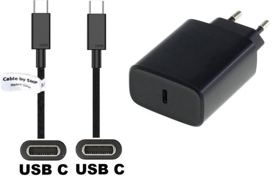 OneOne Chargeur rapide 20W + câble USB C vers C robuste de 3,0m. Chargeur PD. Adaptateur chargeur compatible avec JBL TUNE 115TWS, Flash X, Link Portable, Reflect Flow Pro, Tune 770NC, Live Tuner 2 XL, Tune 670NC