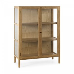 Buffet haut 2 portes 90 cm CARMEN placage chene massif Buffet haut 2 portes 90 cm CARMEN placage chene massif
