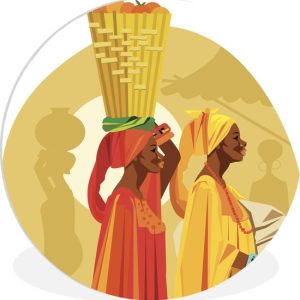illustration de femmes africaines sur un marché dans une ville assiette en plastique cercle mural ⌀ 30 cm – impression photo sur cercle mural / cercle vivant (décoration murale) illustration de femmes africaines sur un marché dans une ville assiette en plastique cercle mural ⌀ 30 cm – impression photo sur cercle mural / cercle vivant (décoration murale)