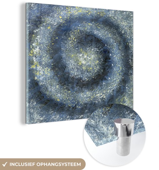 MuchoWow® Peinture sur verre 20x20 cm - Peinture acrylique sur verre - Illustration grise de la Voie lactée - Photo sur verre - Peintures