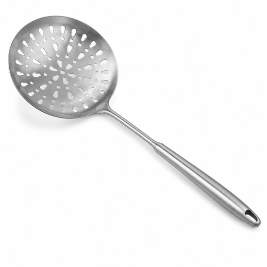 My Green Deal Écumoire en acier inoxydable Ø12,5 cm – Cuillère à écumer perforée – Acier inoxydable 304 de qualité supérieure – Résistant à la chaleur et compatible lave-vaisselle