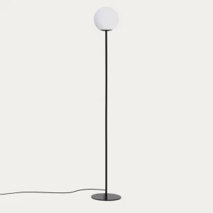 Stehlampe Brisia aus Metall mit schwarzem Finish und einer Glaskugel Ø20 cm Stehlampe Brisia aus Metall mit schwarzem Finish und einer Glaskugel Ø20 cm