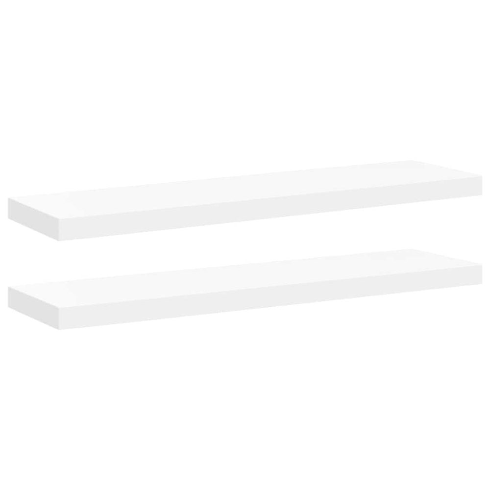 Floating Wall Shelves 2 pcs White 90x23.5x3.8 cm MDF – Image 2