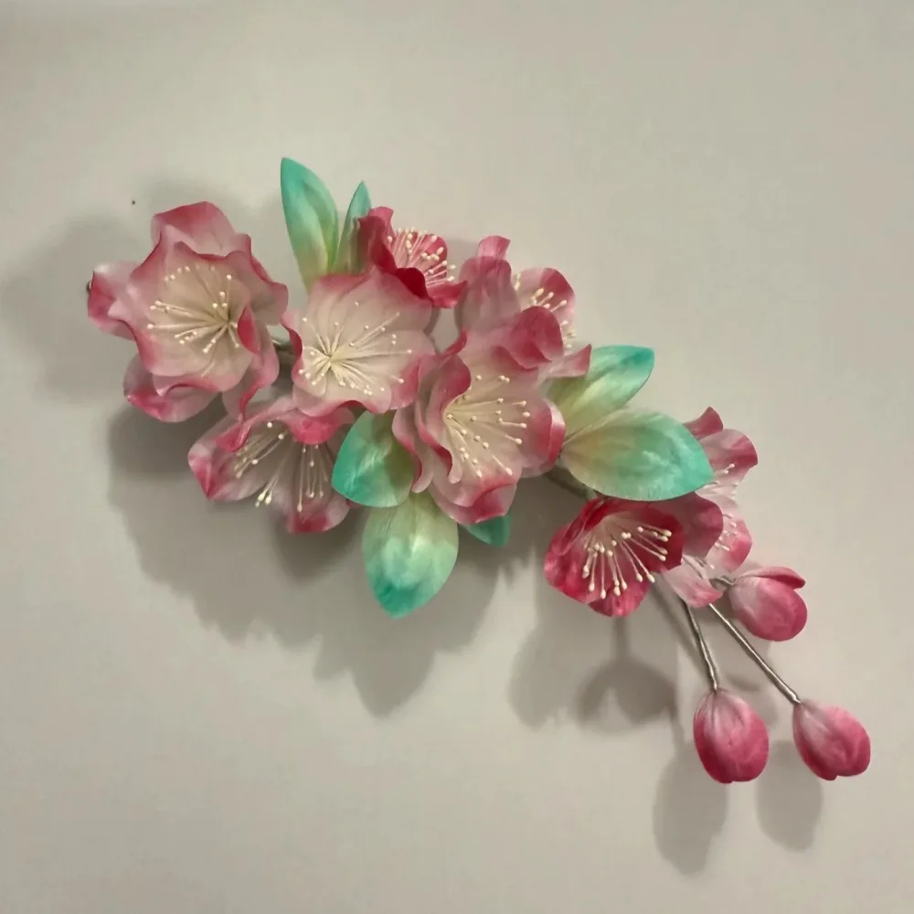 Handmade Ronghua Crabapple Hair Ornament | Luxury Silk Flower
