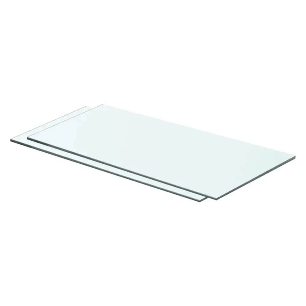 Shelves 2 pcs Panel Glass Clear 60x25 cm