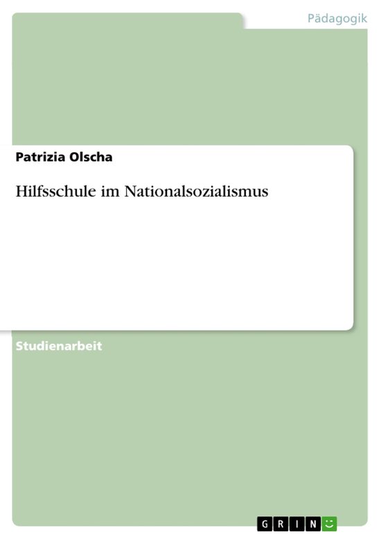 Hilfsschule Im NationalsozialismusEbook