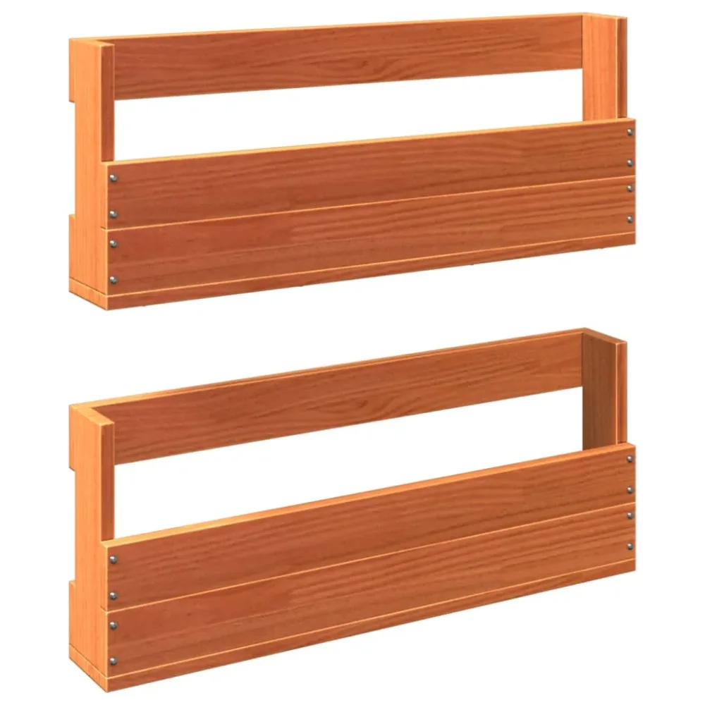 Wall-mounted Shoe Racks 2 pcs Wax Brown 59x8.5x23.5 cm Solid Wood Pine – Image 2