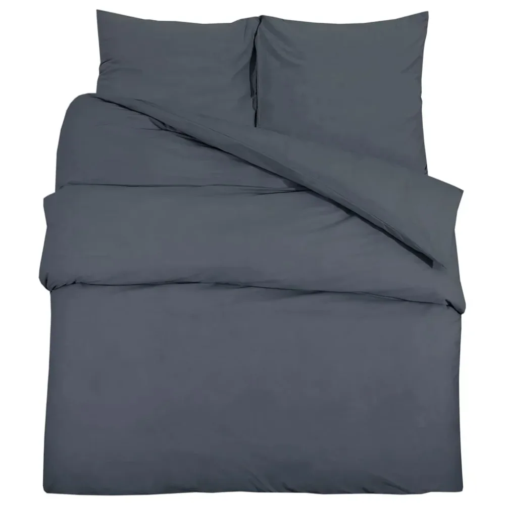 Duvet Cover Set Anthracite 200x200 cm Light-weight Microfiber – Image 2