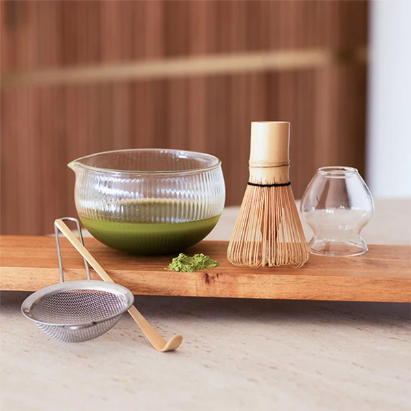 Coffret thé matcha 6 pièces en bambou et verre transparent Ogo – Image 3