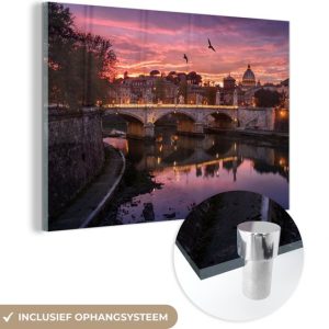 MuchoWow® Peinture sur Verre – Coucher de Soleil dans la Ville de Rome à la Basilique Saint-Pierre – 150×100 cm – Peintures sur Verre Acrylique – Photo sur Glas MuchoWow® Peinture sur Verre – Coucher de Soleil dans la Ville de Rome à la Basilique Saint-Pierre – 150×100 cm – Peintures sur Verre Acrylique – Photo sur Glas