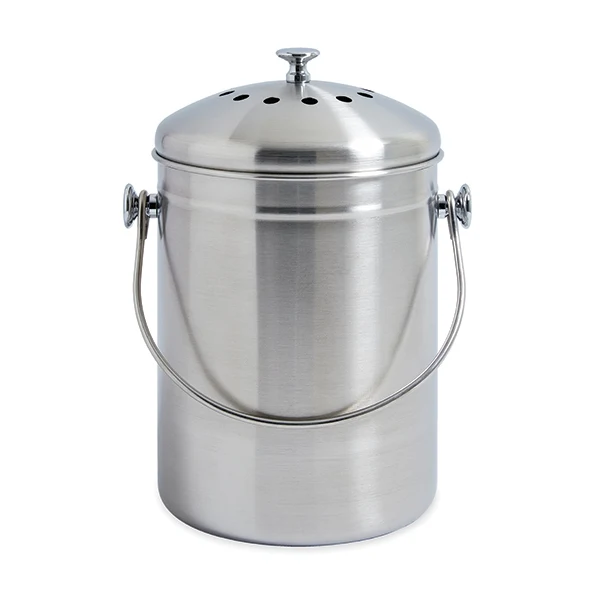 Seau à compost en inox 5 L avec filtres à charbon Mathon – Image 2